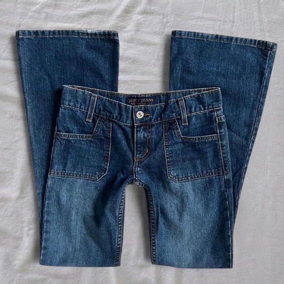 Juicy Couture Denim - Juicy Couture Vintage Y2K Low Rise Flare Jeans Dark Wash Blue Denim 26